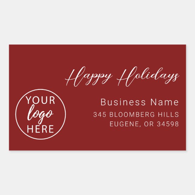 Business Happy Holidays  Rectangular Sticker (Front)
