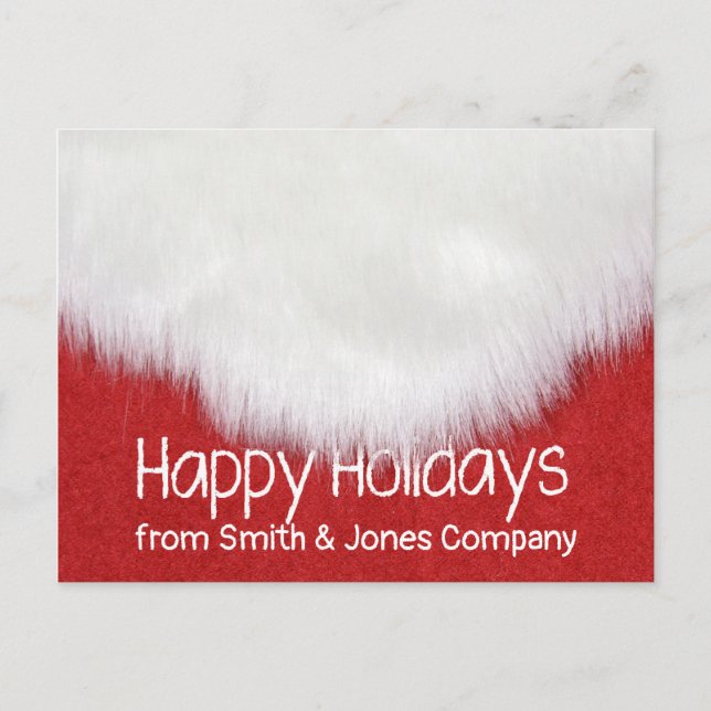 Business Happy Holidays Santa's Beard Holiday Postcard (Front)