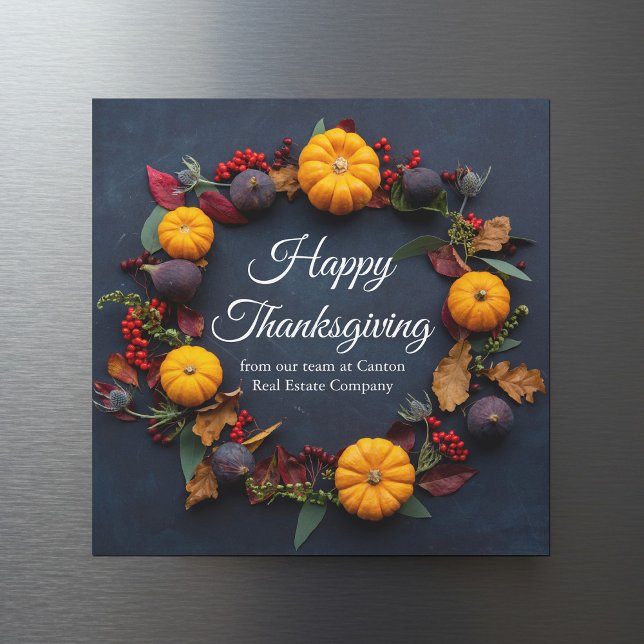 Business Happy Thanksgiving Pumpkin Magnetic Card (Creator Uploaded)