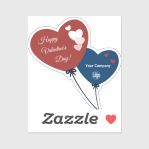 Business Happy Valentine's Day Two Heart Balloons