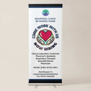 Business Help Wanted Now Hiring Employees Custom Retractable Banner