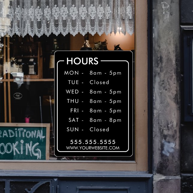 Business Hours Custom Store Window Personalised Window Cling (Creator Uploaded)