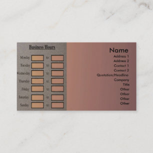 Business Hours Profile Card