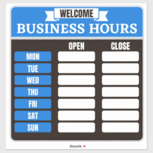 Business Hours Sign