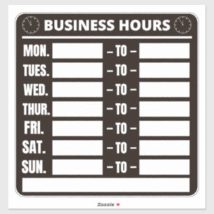 Business Hours Sign