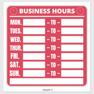 Business Hours Sign