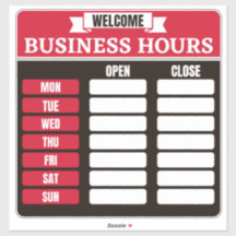 Business Hours Sign,Hours of Operation Signs 