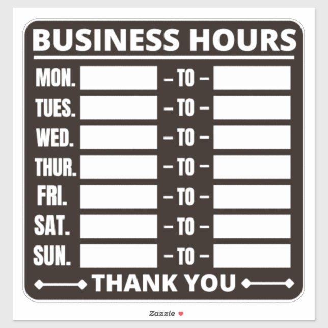Business Hours Sign,Hours of Operation Signs  (Sheet)