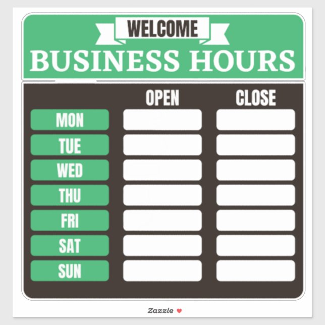 Business Hours Sign,Hours of Operation Signs for B (Sheet)