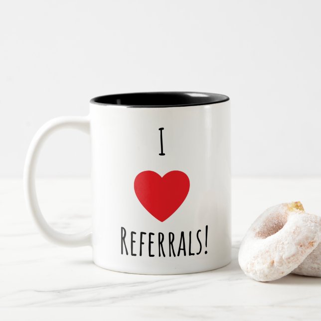 Business I Heart Referrals Coffee Tea Mug (With Donut)