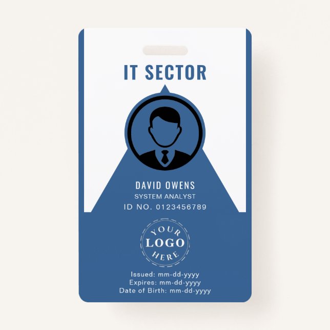 Business ID Badge Featuring Logo and Photo (Front)