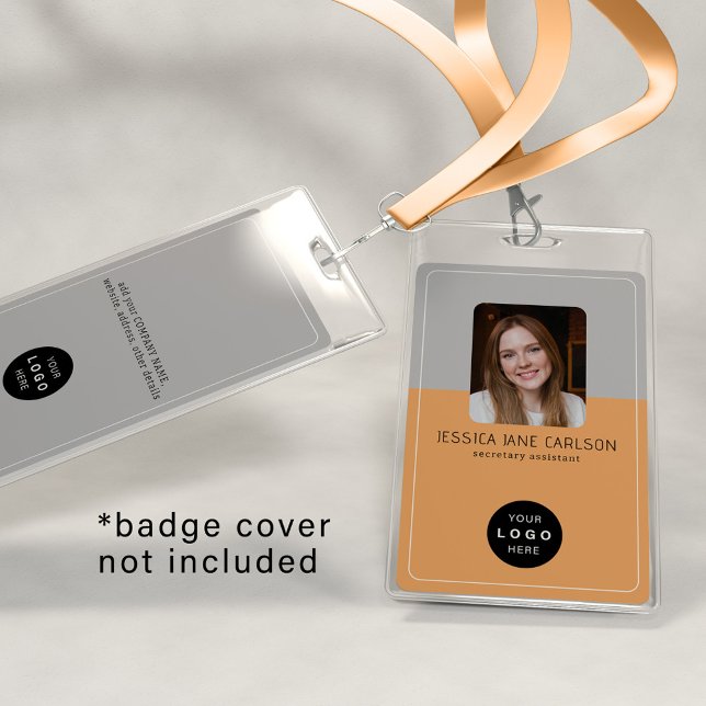 Business ID card modern company logo QR employee ID Badge (Creator Uploaded)