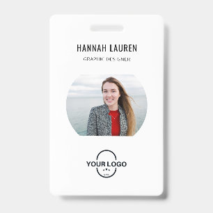Business ID Card   Modern Large Photo Employee Bad Badge