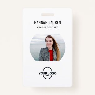 Business ID Card Modern Large Photo Employee Bad ID Badge