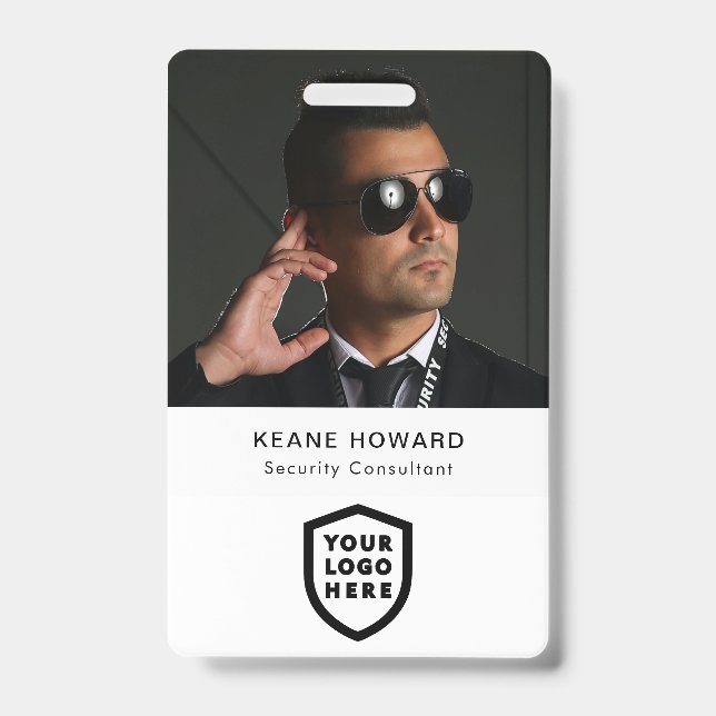 Business ID Card | Modern Large Photo Employee Badge (Front)