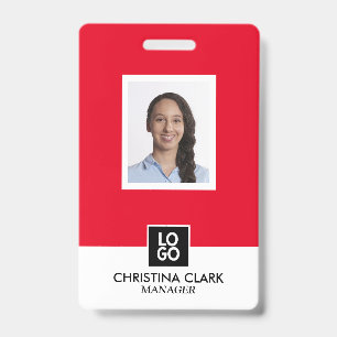Business ID Employee Photo Logo Name Badge Custom
