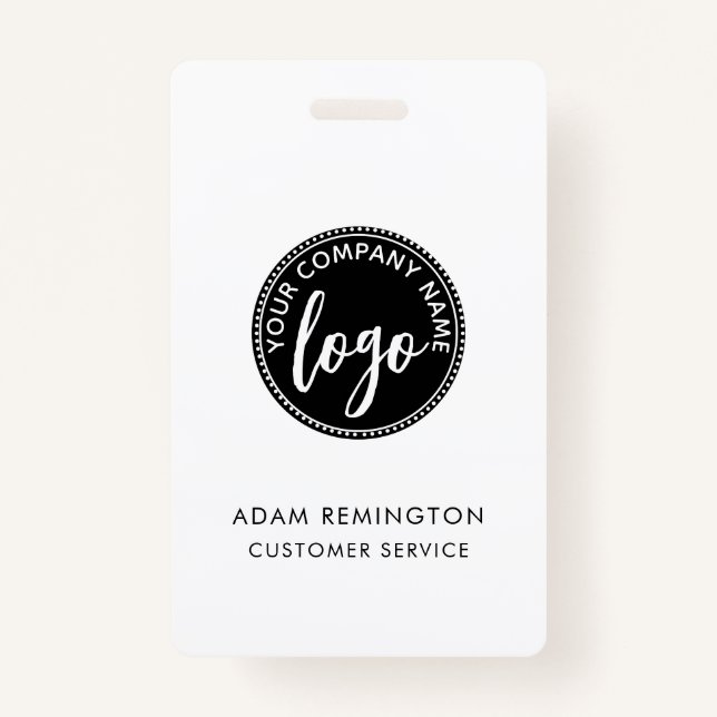 Business ID Logo Modern Custom Staff Employee ID Badge (Front)