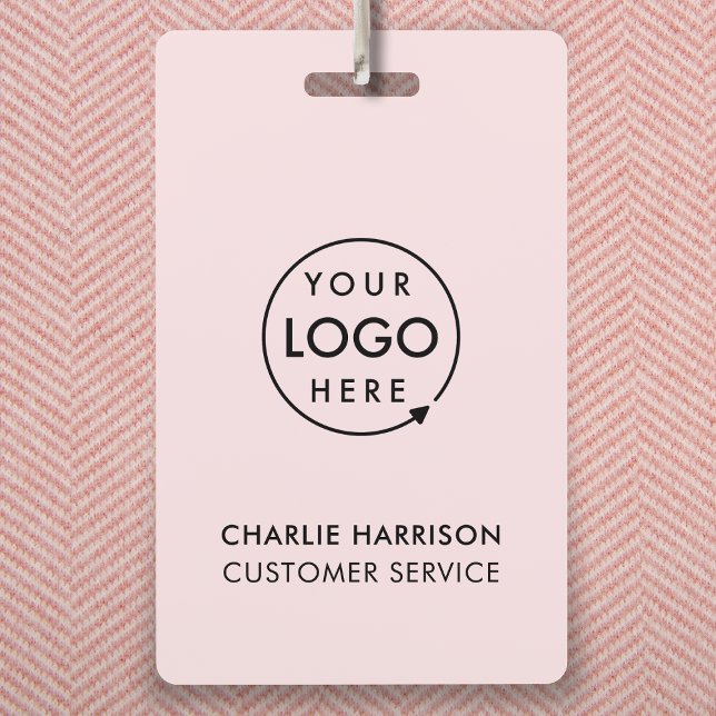 Business ID Logo | Modern Pink Employee Staff ID Badge (Creator Uploaded)