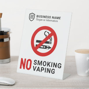 Business ID Logo   No Smoking Vaping Pedestal Sign