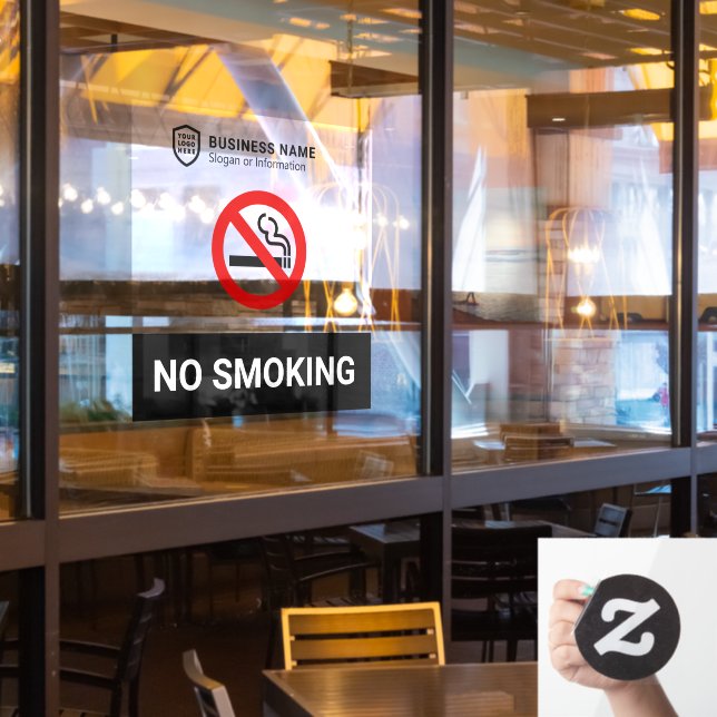 Business ID Logo | No Smoking Window Cling (Restaurant Window)