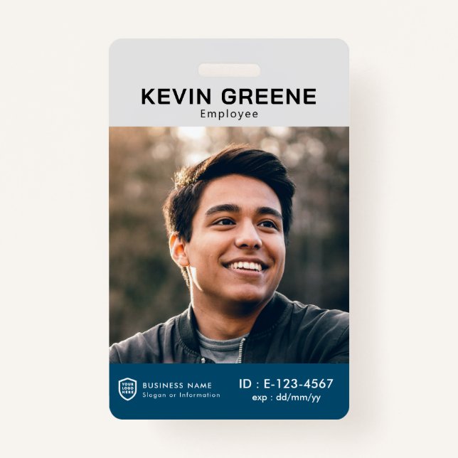 Business ID Logo | Photo Employee Staff  Badge ID Badge (Front)