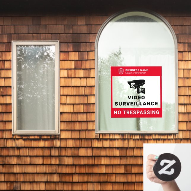Business ID Logo | Video Surveillance Window Cling (Home Window)