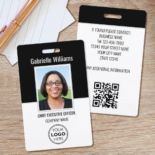 Business ID Photo Security Modern Black Badge