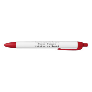 Business Info Customer Appreciation Promotional Black Ink Pen