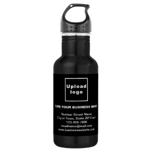 Business Information Black 532 Ml Water Bottle