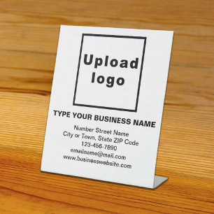 Business Information Black and White Pedestal Sign