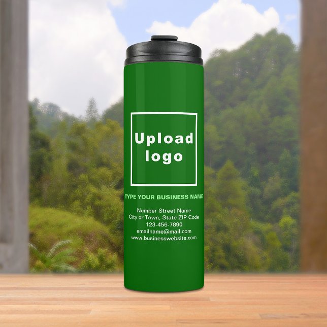 Business Information Green Thermal Tumbler (Build brand name awareness. Your business brand on green thermal tumbler.)