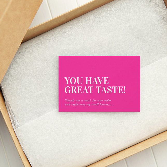 BUSINESS INSERT modern cute thank you fuschia pink (Creator Uploaded)