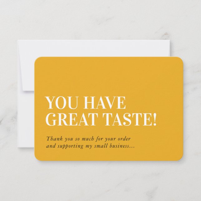 BUSINESS INSERT modern thank you amber yellow (Front)