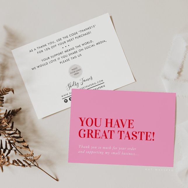 BUSINESS INSERT modern thank you cute red pink (Creator Uploaded)