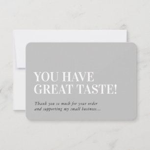 BUSINESS INSERT modern thank you nuetral grey Card