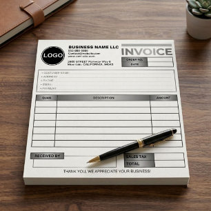 Business Invoice Sales Form Template   CUSTOM LOGO Notepad