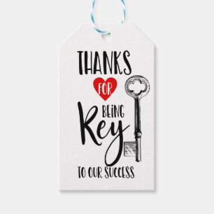 Business key to success Heart Appreciation Client Gift Tags