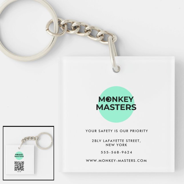 Business keychains minimalist all white simple (Creator Uploaded)