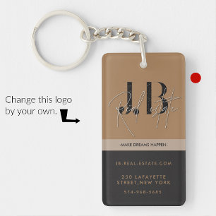Business keychains minimalist clean simple beige