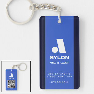 Business keychains minimalist clean simple blue