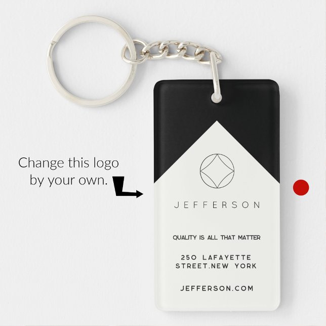 Business keychains minimalist elegant black (Creator Uploaded)