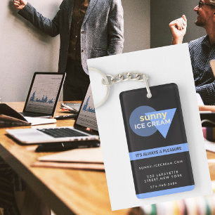 Business keychains minimalist logo blue black