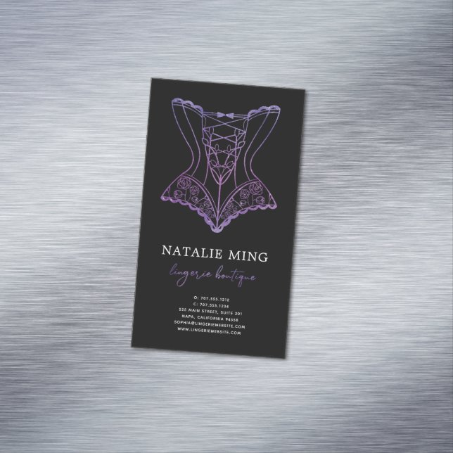 Business Lace Lingerie Boutique Magnetic Business Card (In Situ)
