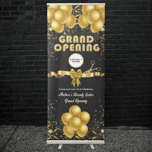 Business Launch Grand Opening Modern Black Pink  Retractable Banner