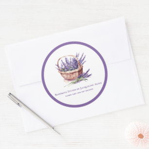 Business Lavender illustration Flower Shop Classic Round Sticker