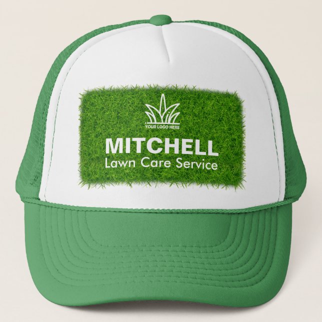 Business Lawn Logo |  Simple Minimalist Modern Trucker Hat (Front)
