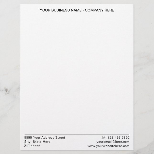 Business Letterhead Example with Your Logo (Front)