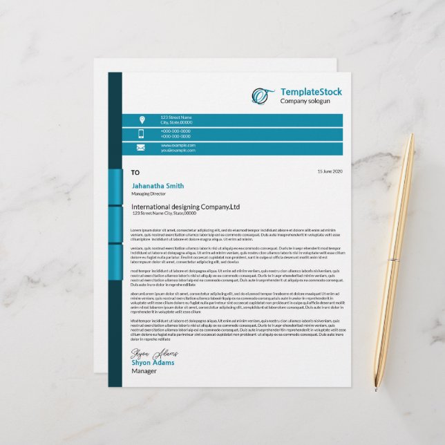Business Letterhead Template (Front/Back In Situ)