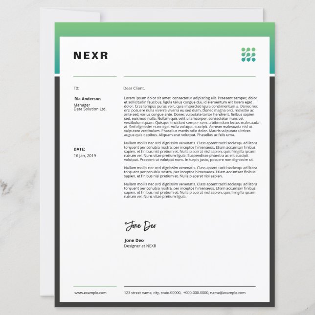 Business Letterhead Template (Front)
