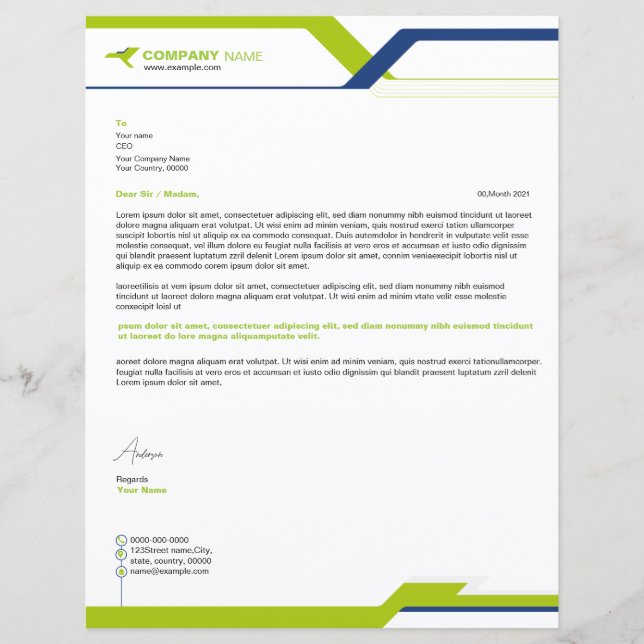 Business Letterhead Template (Front)